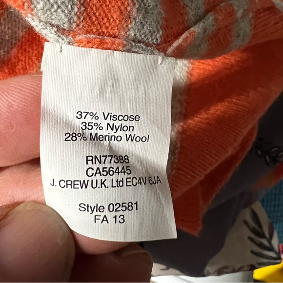 JCrew Women’s Sweater Orange / Gray Size Small - Picture 6 of 7